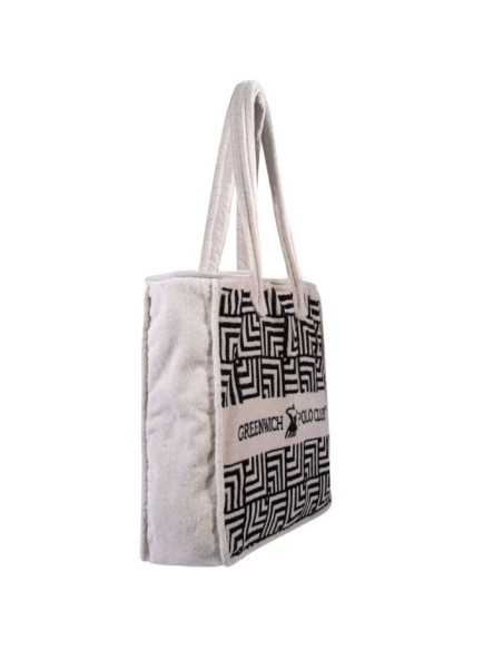 Greenwich Polo Club Plaj Çantası 3732 – Siyah/Krem, 42x45 cm, %100 Pamuk