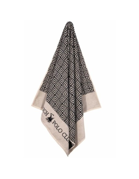 Greenwich Polo Club Plaj Havlusu 3732 – Siyah, Ekru, 90x170, %100 Pamuk