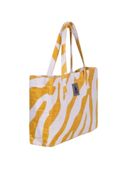 Greenwich Polo Club Plaj Çantası 3741 – Oker/Beyaz, 50x38 cm, %100 Pamuk