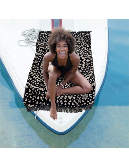 Greenwich Polo Club Plaj Havlusu 3770 – Siyah, Toprak, 90x180, %100 Pamuk