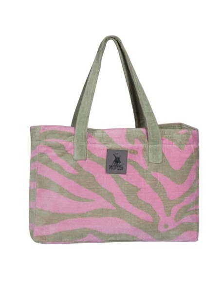 Greenwich Polo Club Plaj Çantası 3854 – Mint/Pembe, 50x38 cm, %100 Pamuk
