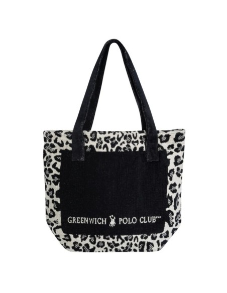 Greenwich Polo Club Plaj Çantası 3861 – Bej/Siyah, 55x40 cm, %100 Pamuk