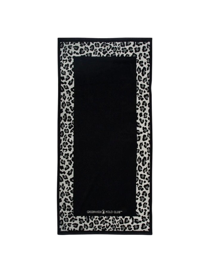 Greenwich Polo Club Plaj Havlusu 3861 – Bej/Siyah, 90x180 cm, %100 Pamuk