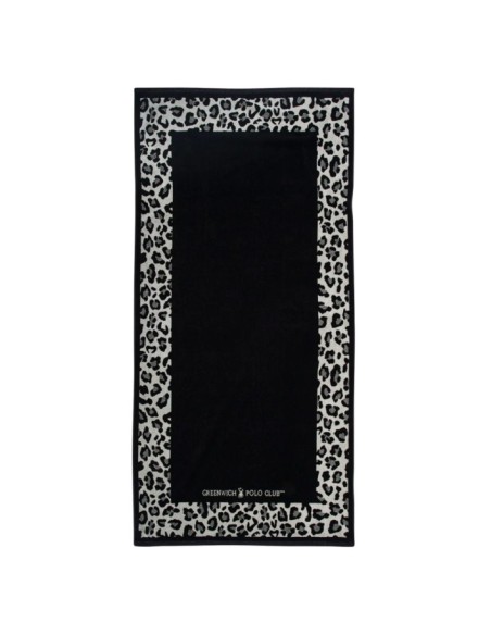 Greenwich Polo Club Plaj Havlusu 3861 – Bej/Siyah, 90x180 cm, %100 Pamuk