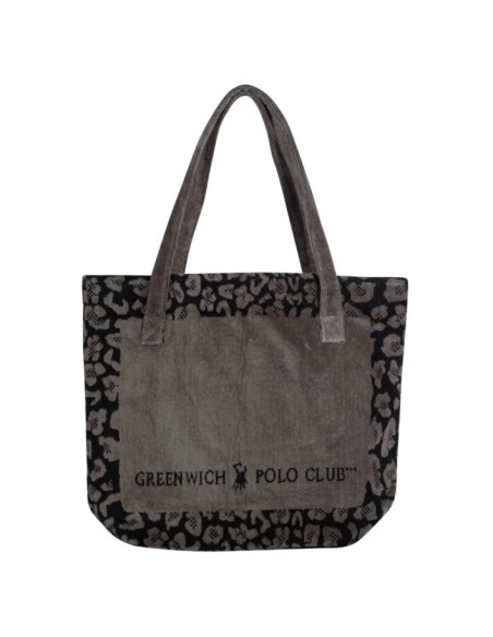 Greenwich Polo Club Plaj Çantası 3862 – Siyah/Kahverengi, 55x40 cm, %100 Pamuk