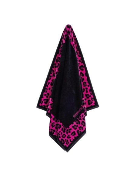 Greenwich Polo Club Plaj Havlusu 3863 – Siyah/Fuşya, 90x180 cm, %100 Pamuk