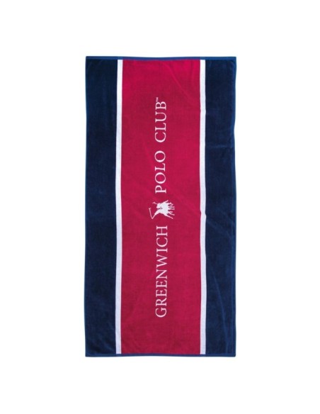 Greenwich Polo Club Plaj Havlusu 3864 – Mavi/Kırmızı, 90x180 cm, %100 Pamuk