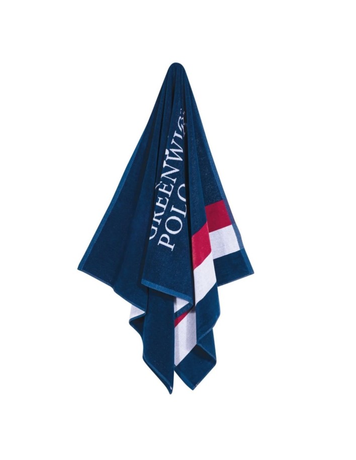 Greenwich Polo Club Plaj Havlusu 3866 – Mavi/Kırmızı/Beyaz, 90x180 cm, %100 Pamuk