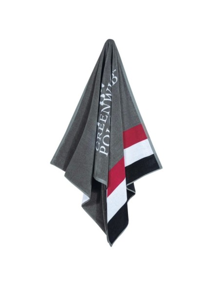 Greenwich Polo Club Plaj Havlusu 3867 – Gri/Kırmızı/Beyaz, 90x180 cm, %100 Pamuk