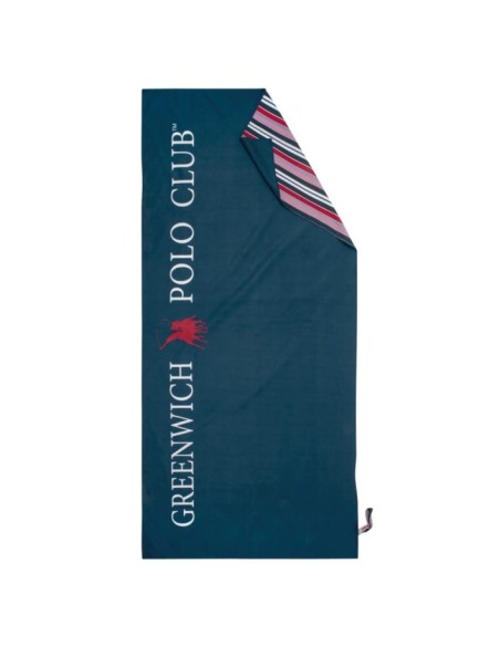 Greenwich Polo Club Plaj Havlusu 3872 – Mavi/Kırmızı, 80x170 cm, %100 Mikrofiber