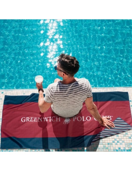 Greenwich Polo Club Plaj Havlusu 3872 – Mavi/Kırmızı, 80x170 cm, %100 Mikrofiber