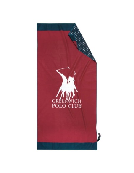Greenwich Polo Club Plaj Havlusu 3873 – Mavi/Kırmızı, 80x170 cm, %100 Mikrofiber
