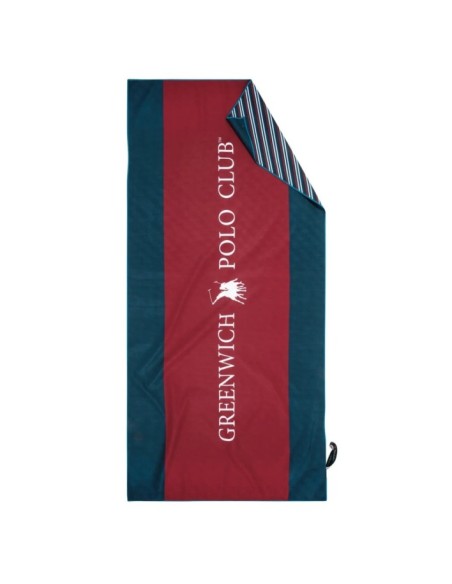 Greenwich Polo Club Plaj Havlusu 3874 – Mavi/Kırmızı, 80x170 cm, %100 Mikrofiber