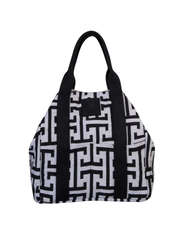 Greenwich Polo Club Plaj Çantası 3839 – Siyah/Gri, 35x40x38 cm, %80 Pamuk %20 Polyester