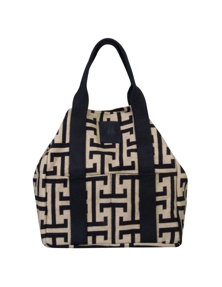 Greenwich Polo Club Plaj Çantası 3840 – Bej/Siyah, 35x40x38 cm, %80 Pamuk %20 Polyester