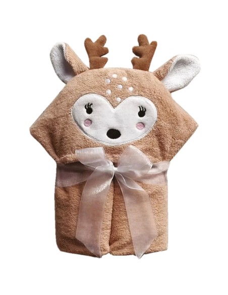 Das Baby Smile Kapüşonlu Bebek Havlusu 4892 – Bej, 70x90 cm, %100 Pamuk