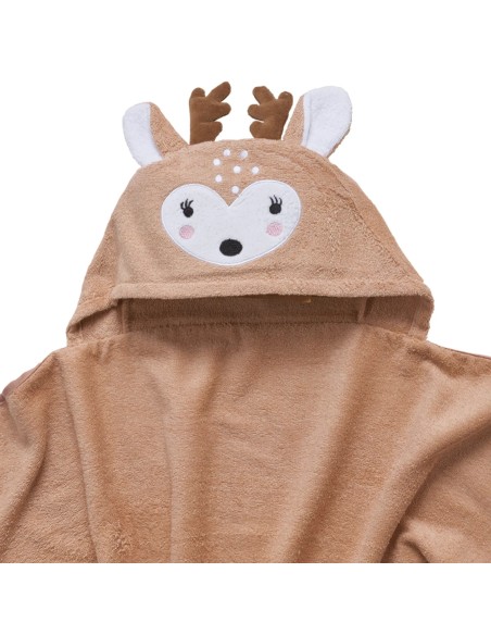 Das Baby Smile Kapüşonlu Bebek Havlusu 4892 – Bej, 70x90 cm, %100 Pamuk