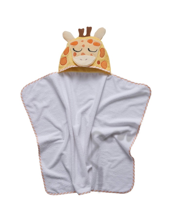 Das Baby Smile Kapüşonlu Bebek Havlusu 4891 – Beyaz/Sarı, 70x90 cm, %100 Pamuk