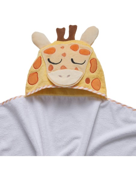 Das Baby Smile Kapüşonlu Bebek Havlusu 4891 – Beyaz/Sarı, 70x90 cm, %100 Pamuk