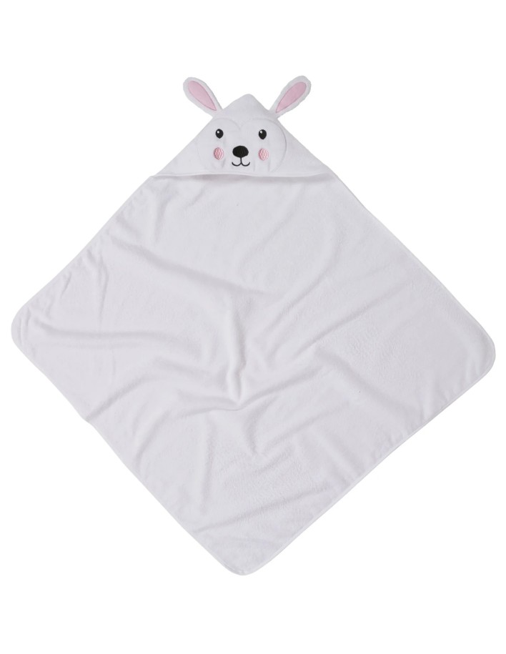 Das Baby Smile Kapüşonlu Bebek Havlusu 4888 – Beyaz, 80x80 cm, %100 Pamuk