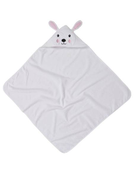 Das Baby Smile Kapüşonlu Bebek Havlusu 4888 – Beyaz, 80x80 cm, %100 Pamuk