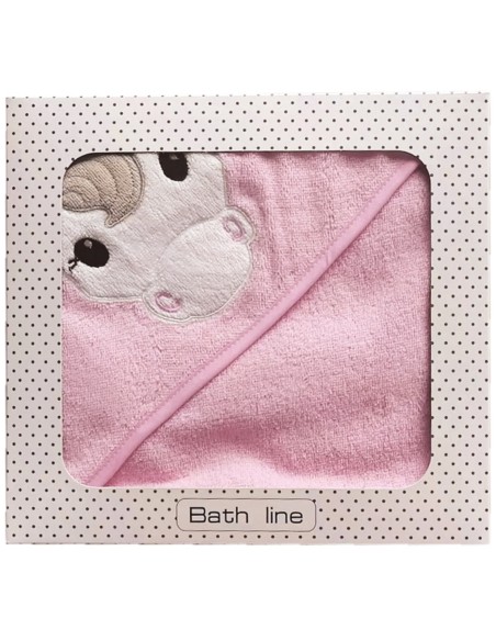 Das Baby Smile Kapüşonlu Bebek Havlusu 4887 – Pembe, 80x80 cm, %100 Pamuk