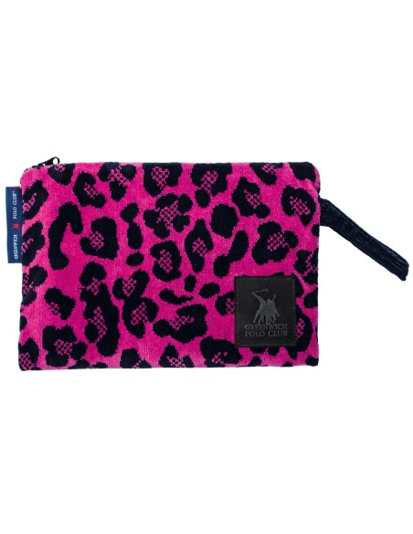 Greenwich Polo Club Plaj El Çantası 3863 – Siyah/Fuşya, 22x30 cm, %100 Pamuk