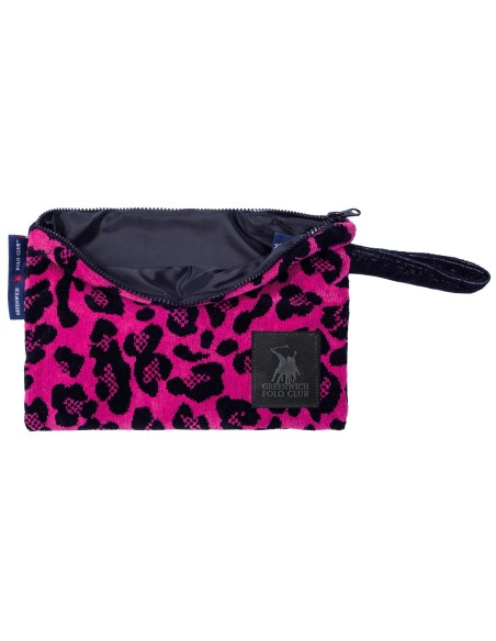 Greenwich Polo Club Plaj El Çantası 3863 – Siyah/Fuşya, 22x30 cm, %100 Pamuk