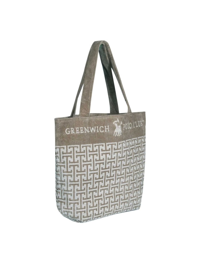 Greenwich Polo Club Plaj Çantası 4006 – Gri/Taupe, 55x40 cm, %100 Pamuk 2