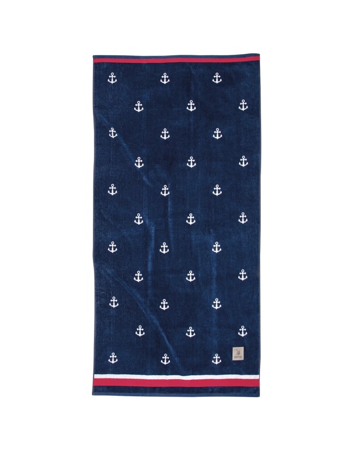 Greenwich Polo Club Plaj Havlusu 4010 – Mavi/Beyaz, 90x180 cm, %100 Pamuk