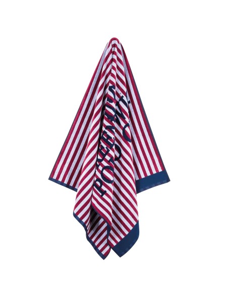 Greenwich Polo Club Plaj Havlusu 4009 – Mavi/Gri/Kırmızı, 90x180 cm, %100 Pamuk