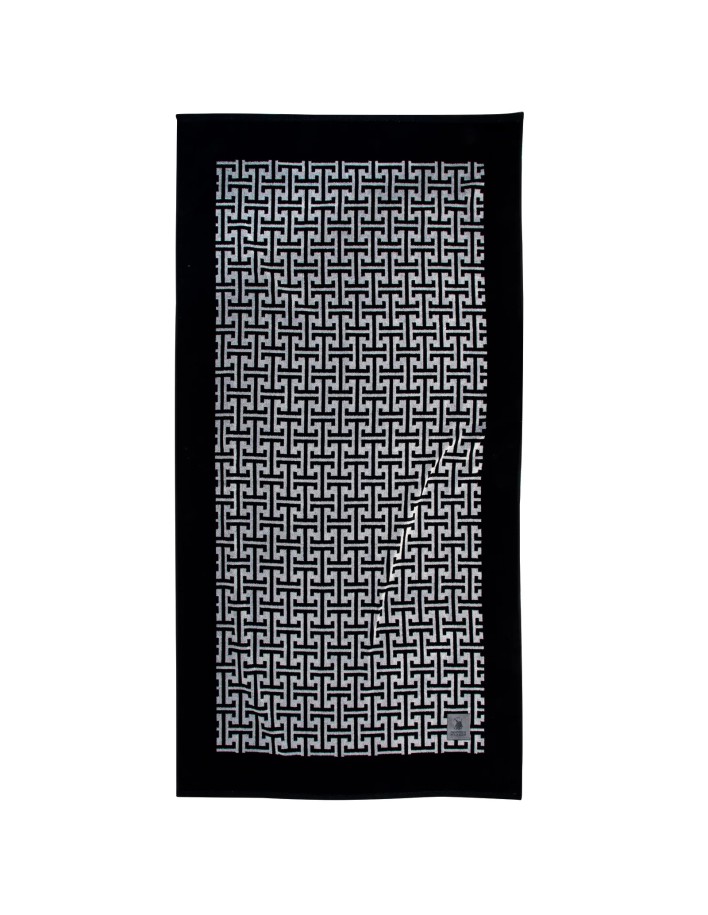 Greenwich Polo Club Essential Desenli Plaj Havlusu 4005 – Siyah/Gri, 90x180 cm, %100 Pamuk