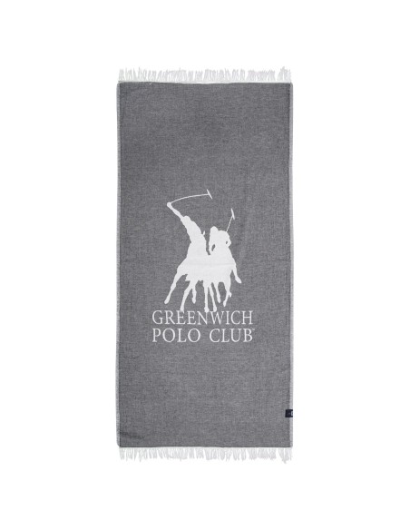 Greenwich Polo Club Plaj Havlusu 3903 – Gri, 85x170 cm, %100 Pamuk Müslin, Püsküllü