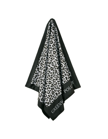 Greenwich Polo Club Plaj Havlusu 4036 – Siyah & Taupe, 80x170 cm, %100 Mikrofiber