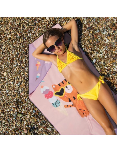 Greenwich Polo Club Junior Çocuk Plaj Havlusu 4082 – Pembe & Mor, 70x140 cm, %100 Mikrofiber