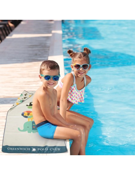 Greenwich Polo Club Junior Çocuk Plaj Havlusu 4079 – Gri, 70x140 cm, %100 Mikrofiber