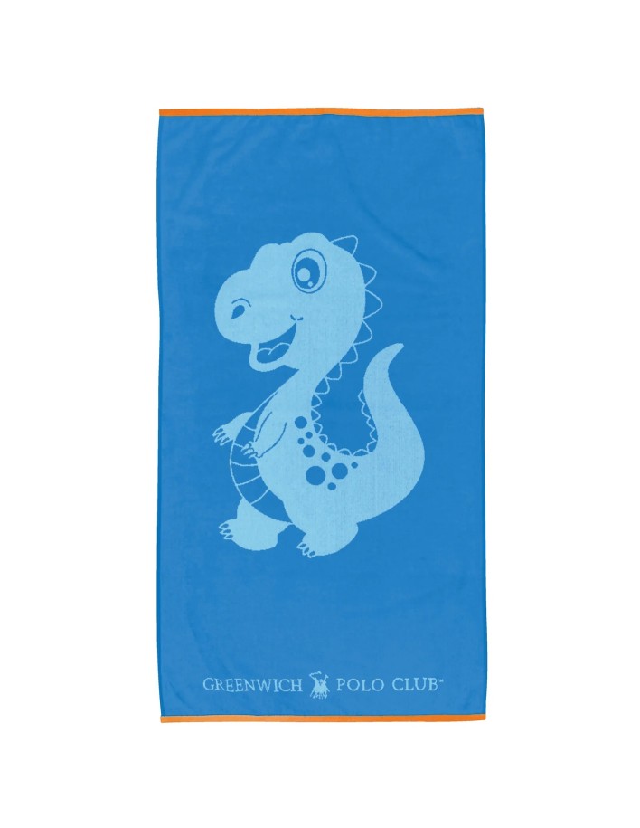Greenwich Polo Club Junior Çocuk Plaj Havlusu 4076 – Mavi, 70x140 cm, %100 Jakarlı Pamuk