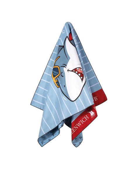 Greenwich Polo Club Junior Çocuk Plaj Havlusu 4044 – Mavi & Kırmızı, 70x140 cm, %100 Mikrofiber