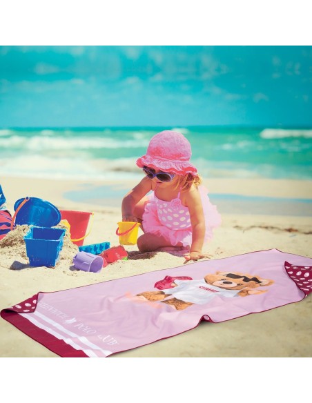 Greenwich Polo Club Junior Çocuk Plaj Havlusu 4039 – Fuşya & Pembe, 70x140 cm, %100 Mikrofiber