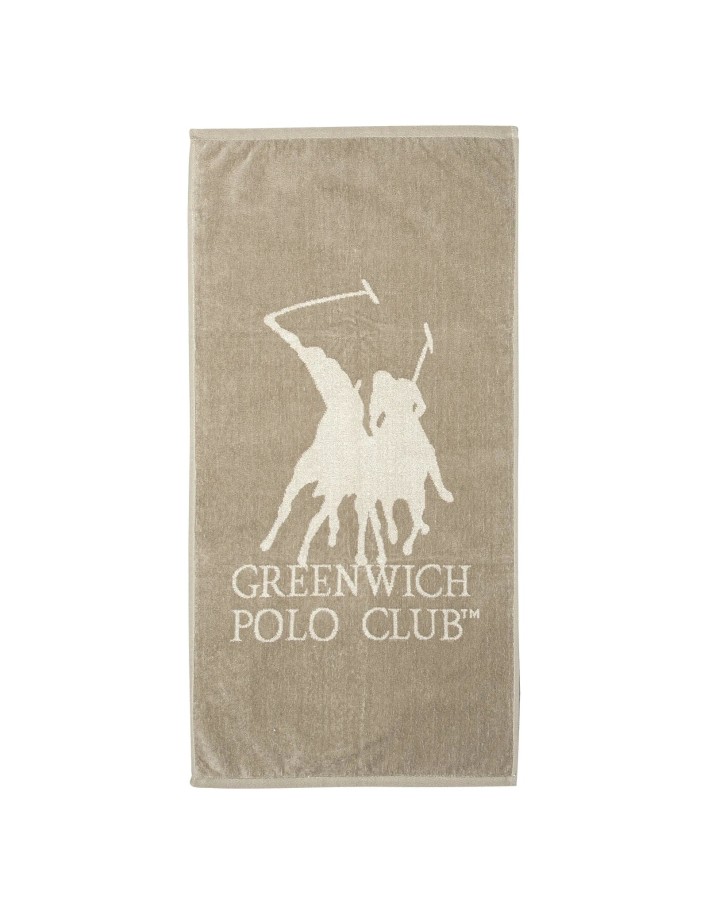 Greenwich Polo Club Spor Havlusu 3930 – Ekru & Taupe, 45x90 cm, %100 Mısır Pamuğu
