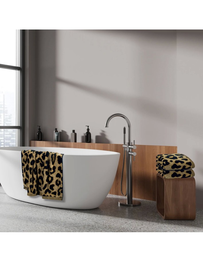 Greenwich Polo Club 3’lü Havlu Seti 3100 – Bej & Siyah, %100 Pamuk, Jakarlı Velur Dokulu 2