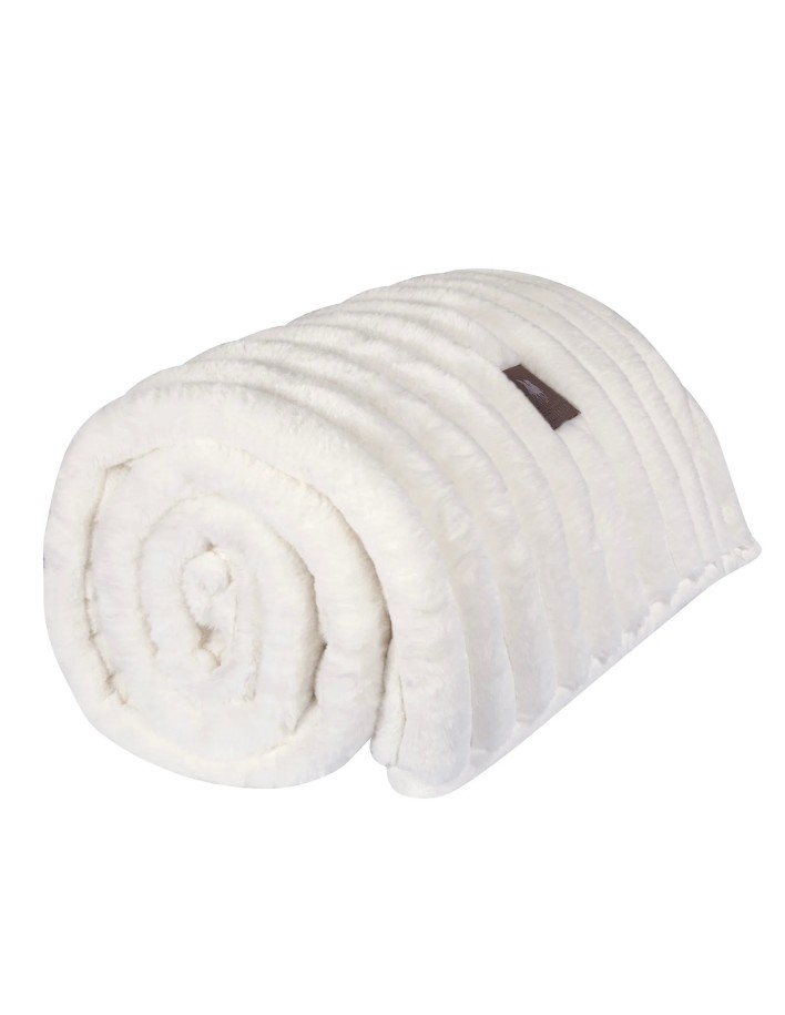 Greenwich Polo Club Premium Çift Kişilik Peluş Battaniye 3477 – Beyaz, 220x240 cm, Faux Fur & Flanel Fleece 2