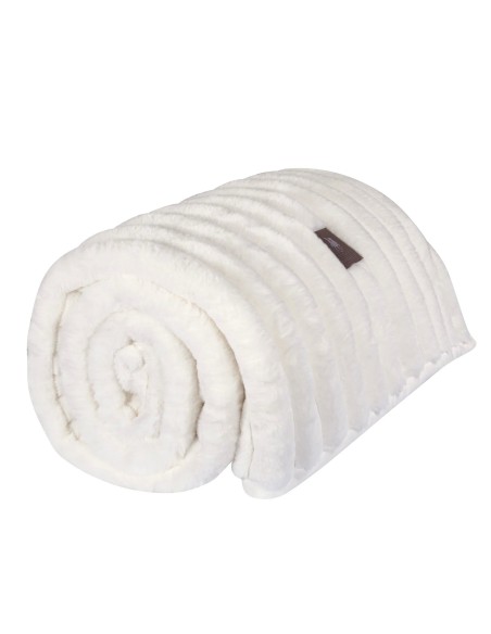 Greenwich Polo Club Premium Çift Kişilik Peluş Battaniye 3477 – Beyaz, 220x240 cm, Faux Fur & Flanel Fleece