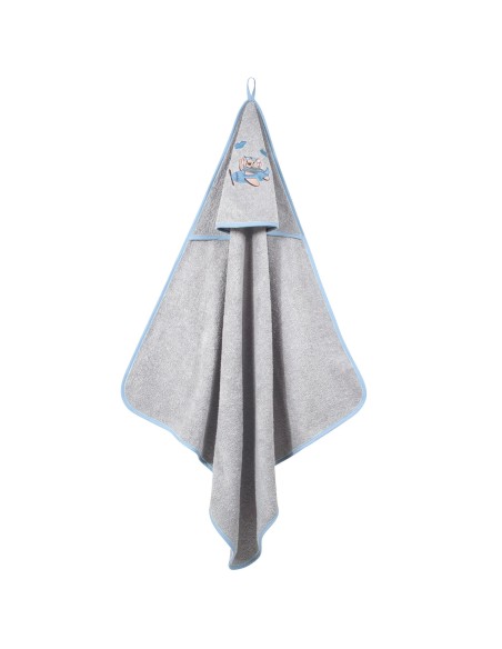 Greenwich Polo Club Bebek Kapüşonlu Banyo Havlusu 8851 – Mavi & Gri, 80x80 cm, %100 Pamuk