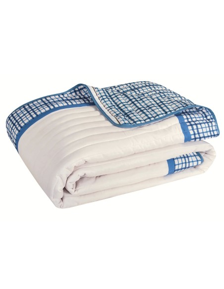 Greenwich Polo Club Essential Seri Tek Kişilik Çift Taraflı Yatak Örtüsü 8842 - Gri, Bej & Mavi, 160x220 cm, %100 Mikrofiber