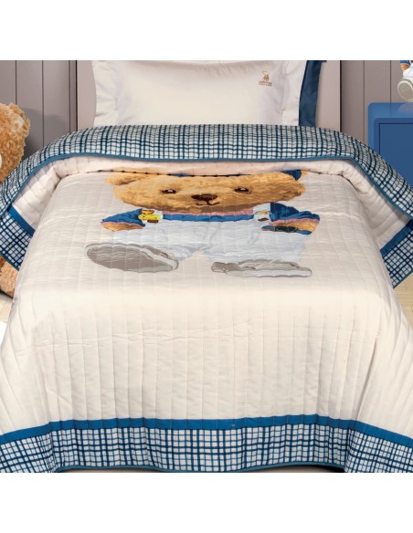 Greenwich Polo Club Essential Seri Tek Kişilik Çift Taraflı Yatak Örtüsü 8842 - Gri, Bej & Mavi, 160x220 cm, %100 Mikrofiber