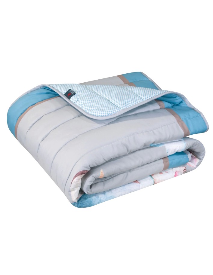 Greenwich Polo Club Essential Seri Tek Kişilik Çift Taraflı Yorgan 8851 - Bej, Mavi & Gri, 160x220 cm, %100 Mikrofiber 2