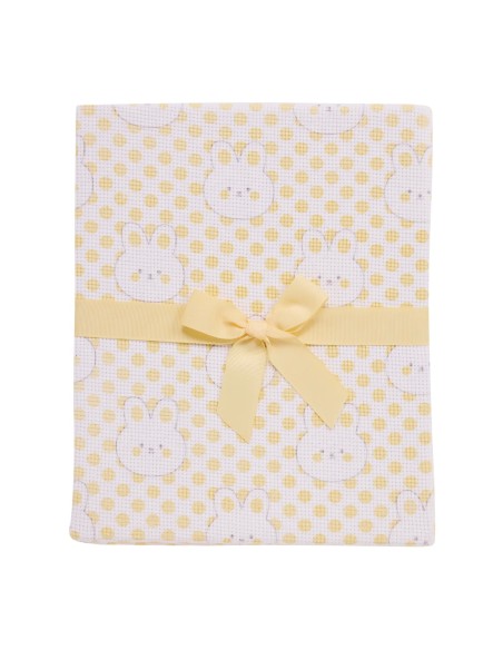 Das Baby Relax Seri Bebek Pike Battaniye 4961 - Sarı, 75x100 cm, %100 Pamuk