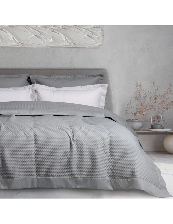 Das Home Happy Seri Çift Kişilik Kapitone Yatak Örtüsü 9635 - Gri, 220x240 cm, %100 Mikrofiber