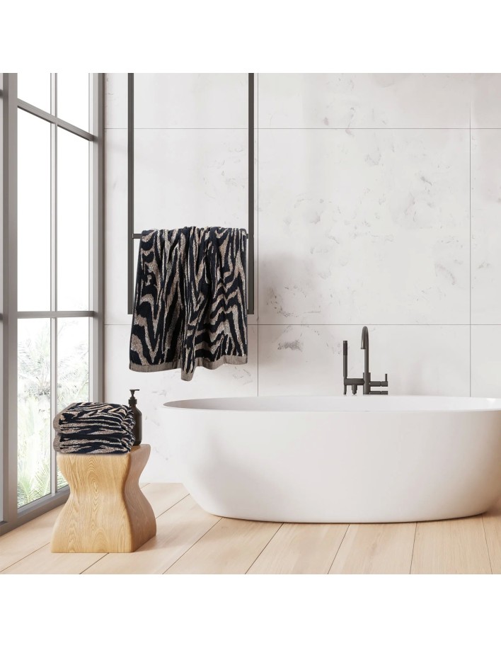 Greenwich Polo Club 3'lü Havlu Seti 3098 - Siyah & Ekru, %100 Pamuk, Jakarlı Velur Dokulu 2